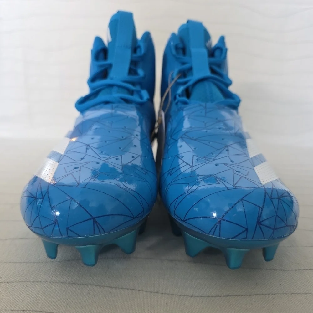 Adidas Mens ADIZERO Chaos Football Cleats Blue/White Shoes IF9718 Size 8.5 NEW